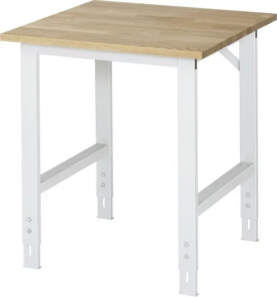 RAU Arbeitstisch Serie Tom (6030) - höheneinstellbar Buche-Massiv-Platte 750x760-1080x800 mm 06-625B80-07.12