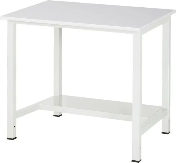 RAU Werktisch Serie 900 B1000xT800xH825mm Arbeitsplatte mit Melaminharzbeschichtung Stärke 22 mm mit Ablageboden unten Ti...