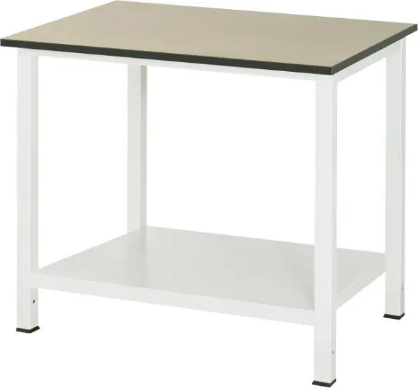 RAU Werktisch Serie 900 B1000xT800xH825mm MDF Arbeitsplatte (MittelDichteFaserplatte) Stärke 22mm mit Ablageboden unten 6...