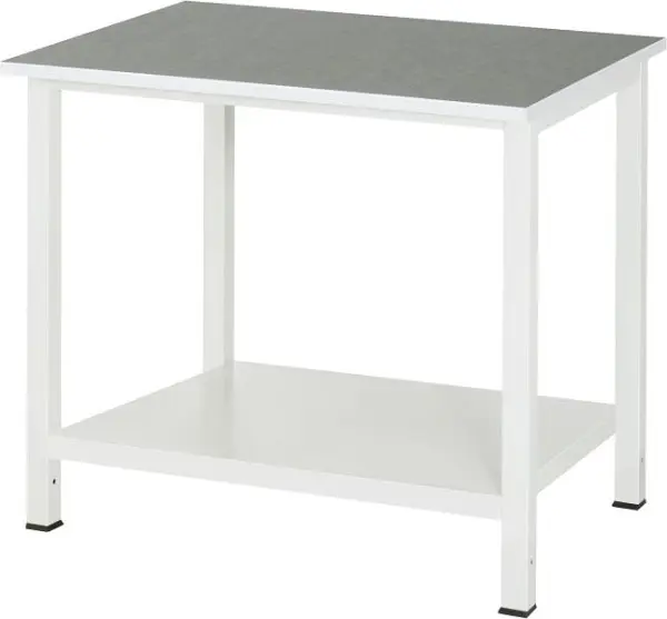 RAU Werktisch Serie 900 B1000xT800xH825mm Oberseite mit Universal/Linoleum-Belag mit Ablageboden unten 650mm tief 03-900-6...