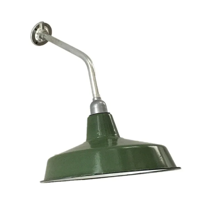 Barn Shade Wohnzimmer-Wandbeleuchtung, Vintage-Stil, metallische Wandleuchte, 1 Glühbirne, grün, 14"/16" Durchmesser