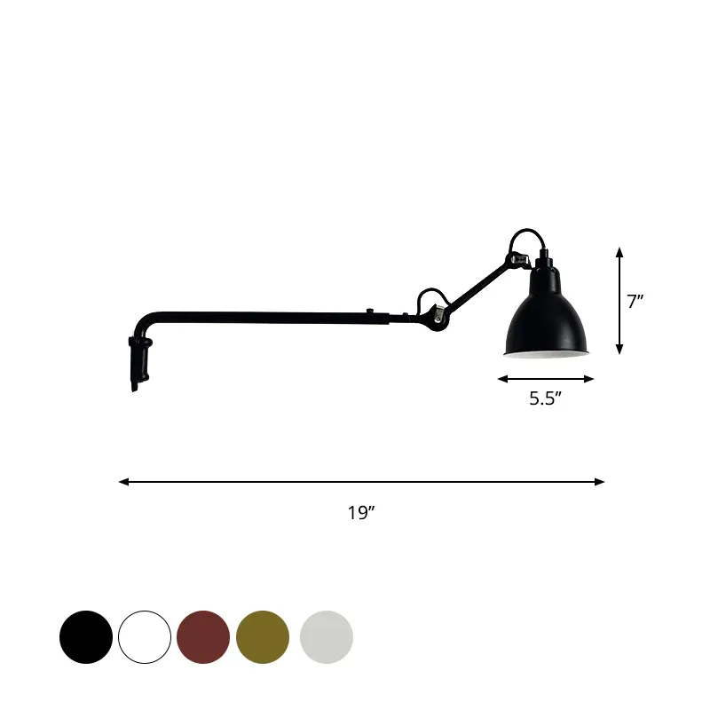 Metallische schalenförmige Wandleuchte im modernistischen Stil, 1 Licht, Schwarz/Weiß, Wandleuchte für Schlafzimmer
