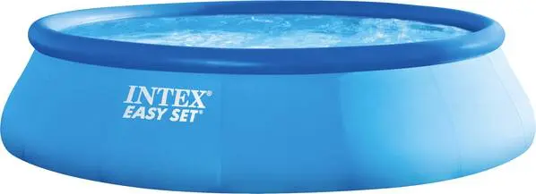 Intex Easy Set Pool Mühelos Pool (Aufblasring) 5621 l (Ø x H) 366 cm x 76 cm inkl. Filterpumpe, inkl. Leiter mit Aufstel...