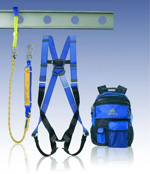 Artex Stahlbauer-Set Auffanggurt AX 11 Verbindungsmittel BFD SK 12 mit FS 51 Länge: 20 m Bandschlinge 08 m Rucksack 19001