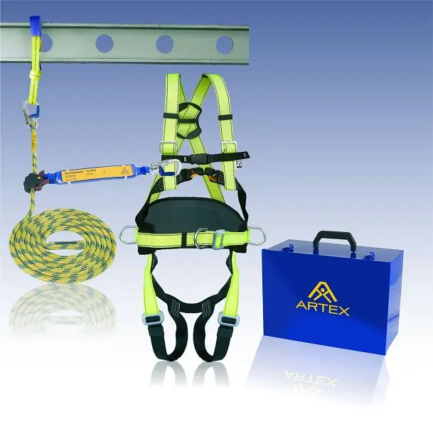Artex Universal-Set Auffanggurt AX 60 S Mitlaufendes Auffanggerät ASK 8 SK 14 10 m lang Bandschlinge 2 m Koffer 19006