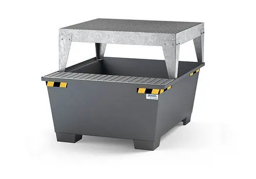 DENIOS Auffangwanne pro-line für 1 IBC grau lackiert Abfüllbock 273883
