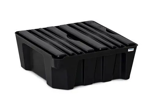 DENIOS base-line Kleingebindewanne base-line aus Polyethylen (PE) mit Ablauf und PE-Gitterrost 14 Liter 290886