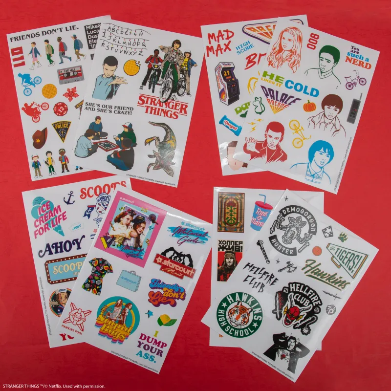 Warnaufkleber Stranger Things Staffel 1–4 Sticker-Bundle