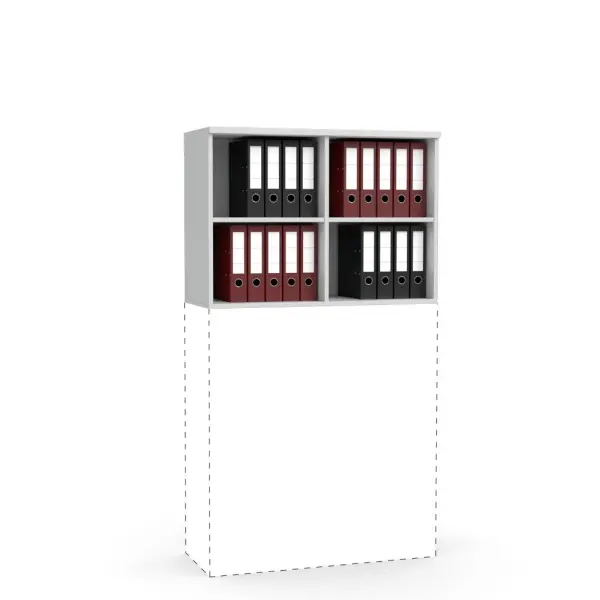 Deskin Aufsatz-Regal MULTI M Dekor lichtgrau B 1000 x H 710 x T 420 mm 275018