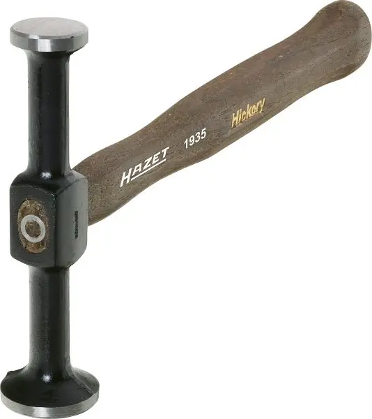 Hazet Ausbeul-Hammer Ausbeul- und Schlichthammer 154 mm 2 verschieden riesige runde Bahnen HICKORY-Stiel 1935
