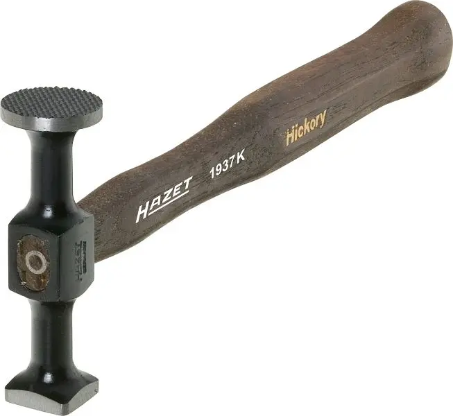 Hazet Ausbeul-Hammer Spann- und Schlichthammer 103 mm Runde Bahn feinkariert gefräst HICKORY-Stiel 1937K