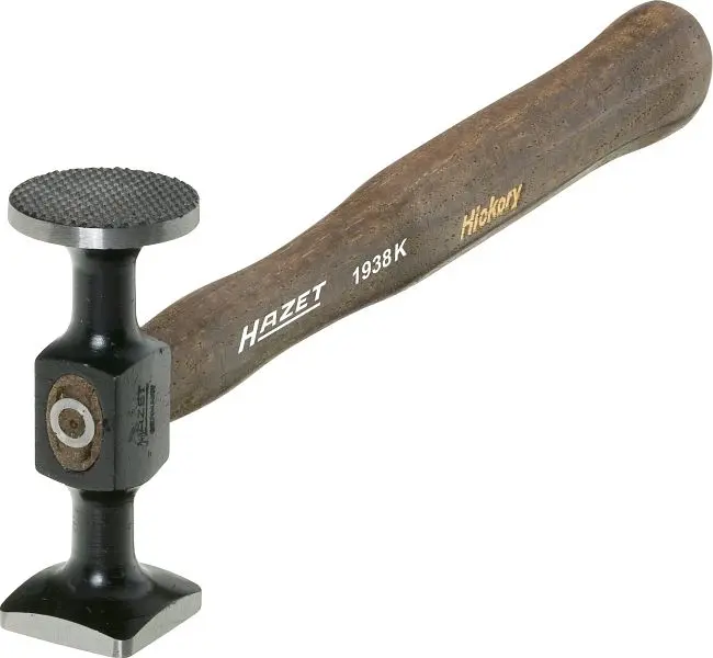 Hazet Ausbeul-Hammer Spann- und Schlichthammer 96 mm Runde Bahn feinkariert gefräst HICKORY-Stiel Maße / Länge: 310 mm ...