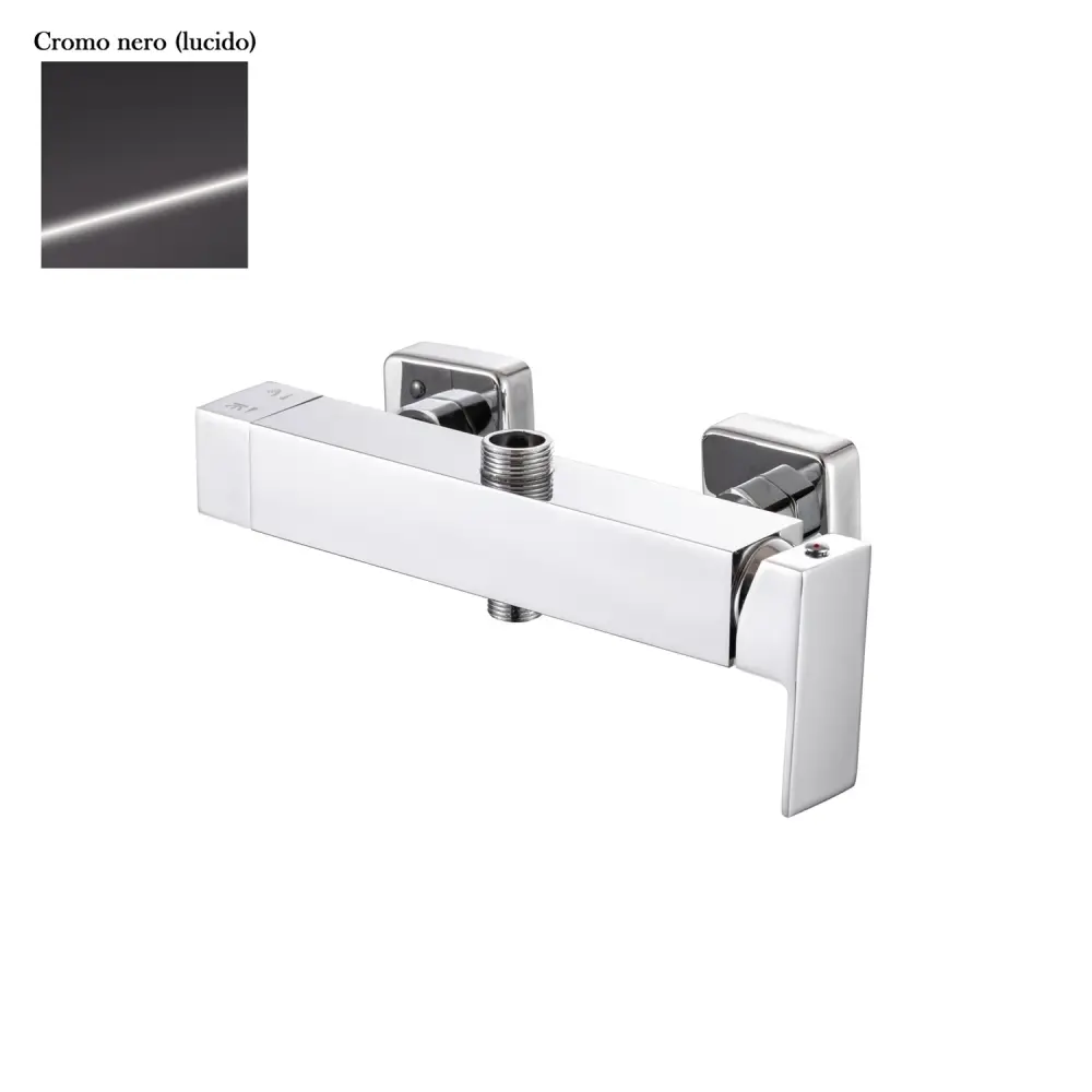 Abdeckungs Außendusche quadratischer Mischer mit 35mm Kartusche und schwarzem Chrom-Umschalter