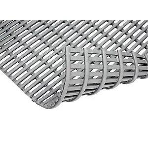 Kunststoff Bodenmatte, PVC-frei, 10 m Rolle, grau, Breite 600 mm.