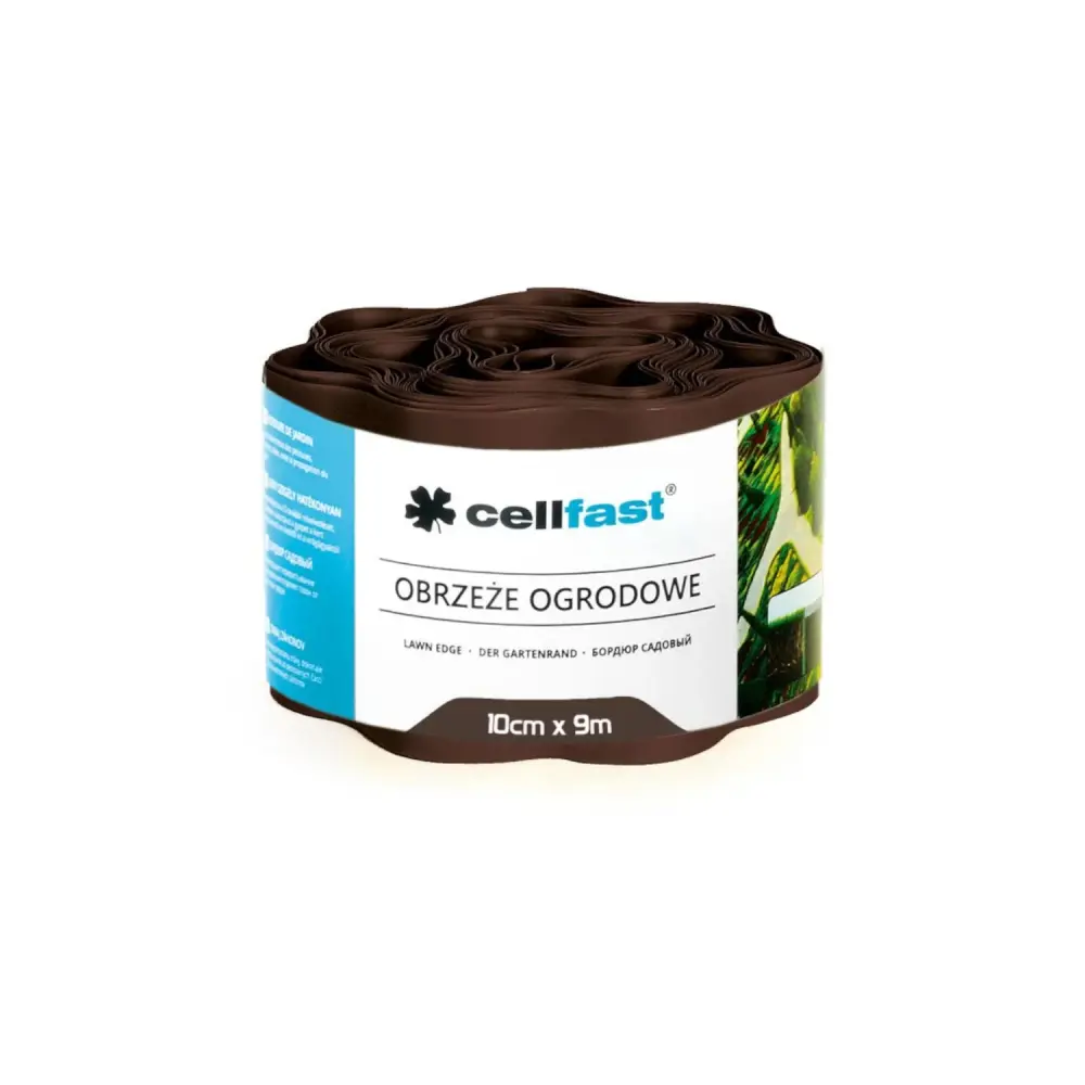 Premium Outdoor Wellpappengartenrand 10cm x 9m Cellfast braun