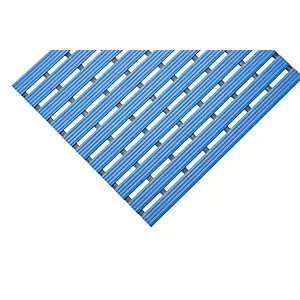 PVC-Profilmatte, pro lfd. m, Lauffläche aus Hart-PVC, rutschsicher, Breite 600 mm, blau. aus strapazierfähigen Materialien