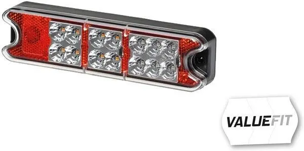 HELLA VALUEFIT Heckleuchte Valuefit LED 12/24V Anbau/geschraubt Lichtscheibenfarbe: rot/glasklar offene Kabelenden rechts/...