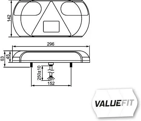 HELLA VALUEFIT Heckleuchte Valuefit LED 24V Anbau/geschraubt Lichtscheibenfarbe: mehrfarbig Stecker: offene Kabelenden rec...