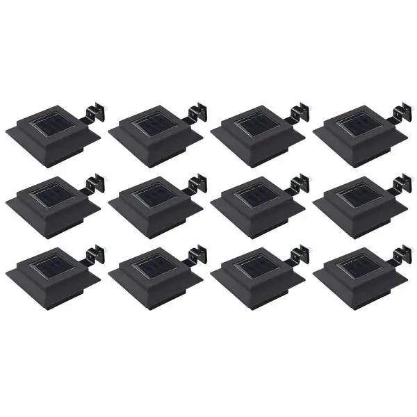 vidaXL Solar-Außenleuchten 12 Stück LED Rechteckig 12 cm Schwarz 277136