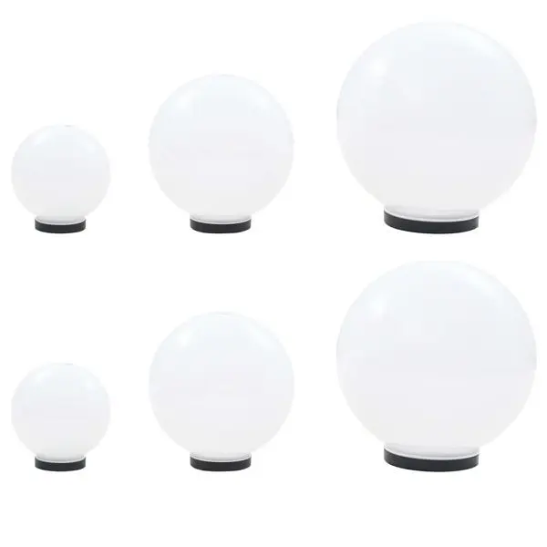 vidaXL 6 Stück LED-Gartenleuchten-Set Kugelförmig 20/30/40 cm PMMA 277146