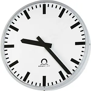 Ländliche Außenuhr METROLINE, einseitig, weißaluminium.