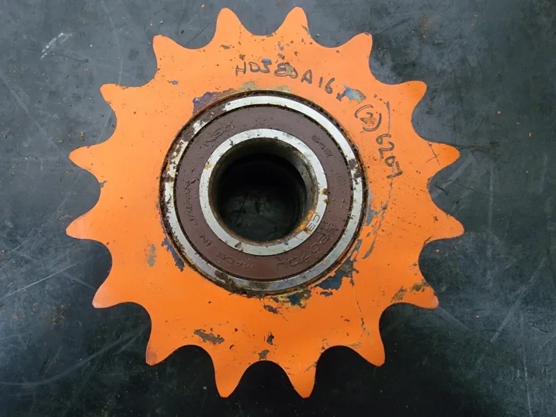 Piñón de cadena de rodillo klar doble HDS80A16 con rodamiento de bolas 6207DU für enge Bauräume