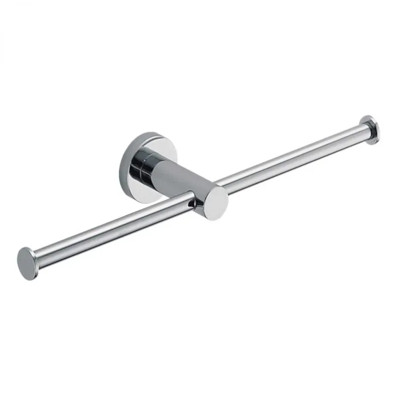 Sechskant- Doppeltes Rollenhalter aus glänzend verchromtem Messing Kollektion Plus von Colombo Design