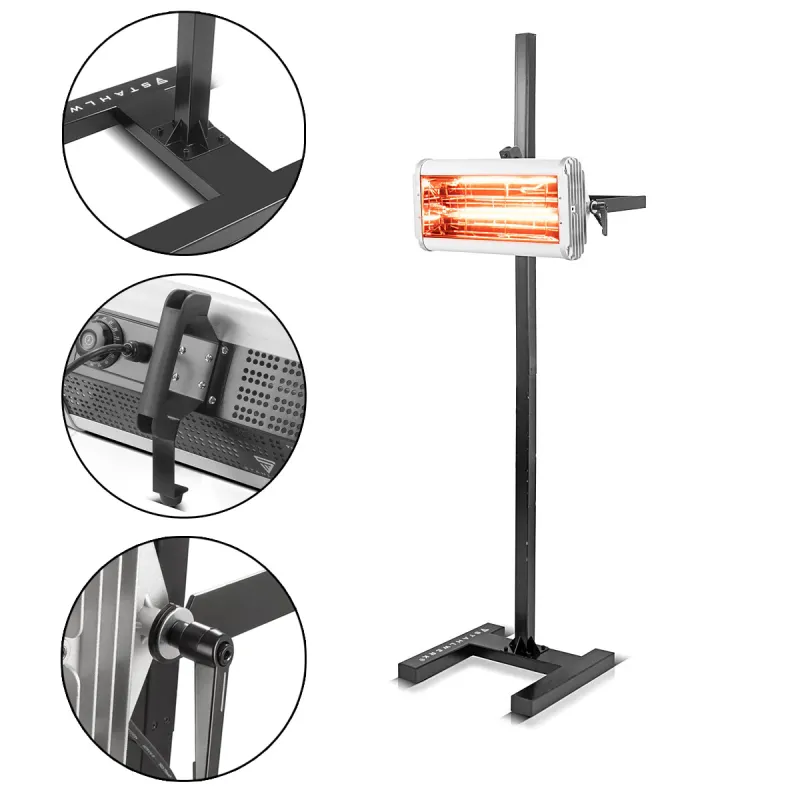 Professionelle Qualität STAHLWERK Infrarot Lacktrockner IL-1200 ST mit 1.200 Watt und Stativ, leistungsstarker Infrarottr...