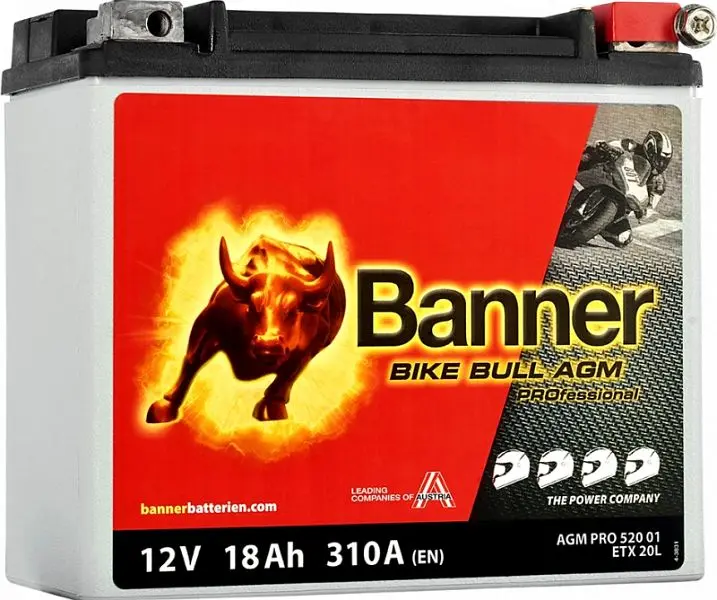 Banner Bike Bull AGM PROfessional 520 01 / ETX20L Erstausrüsterbatterie absolut wartungsfrei 024520010101