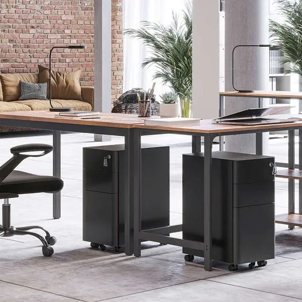 SONGMICS Büroschrank mit Rollen und Schloss schwarz OFC030B01