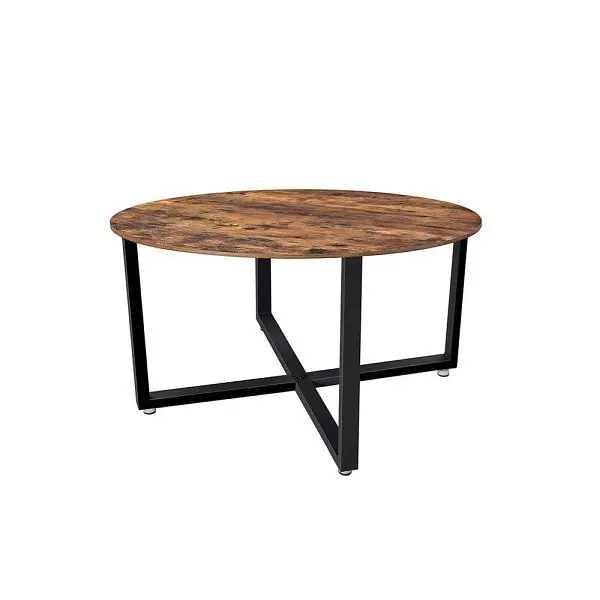 VASAGLE Couchtisch rund Farbe: Vintage/Dunkelbraun LCT88X