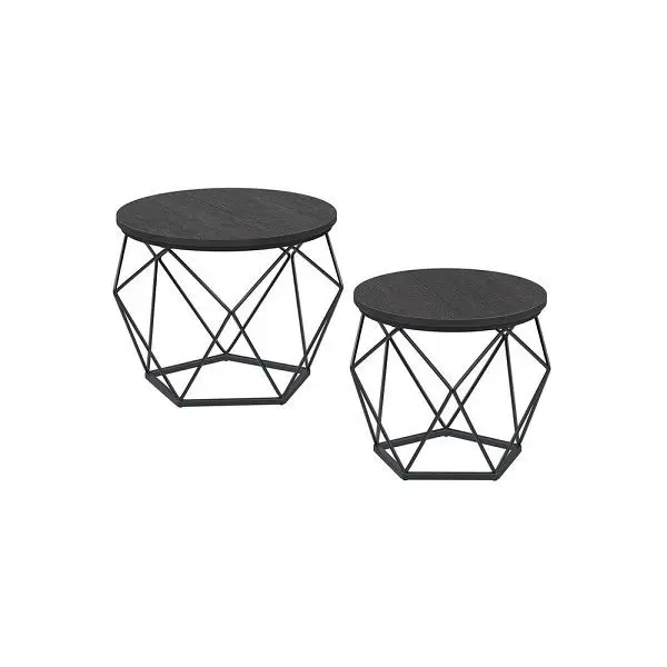 VASAGLE Couchtisch-Set schwarz 2 Stück LET040B22
