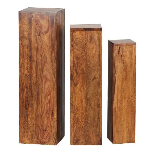 Wohnling Beistelltisch 3er Set Massivholz 245x85x245 cm Sheesham Tische WL1.566