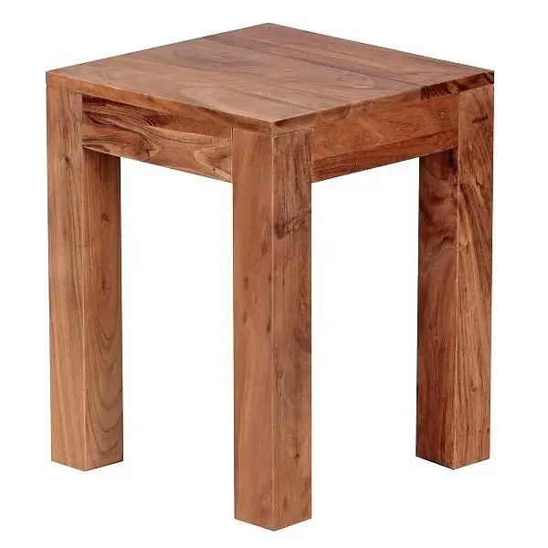 Wohnling Beistelltisch MUMBAI Massivholz Akazie 35 x 35 cm Gestaltung dunkelbraun Landhaus-Stil WL1.589