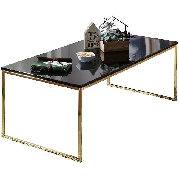 Wohnling Couchtisch RIVA 120 x 45 x 60 cm Metall Holz Schwarz / Gold WL5.796