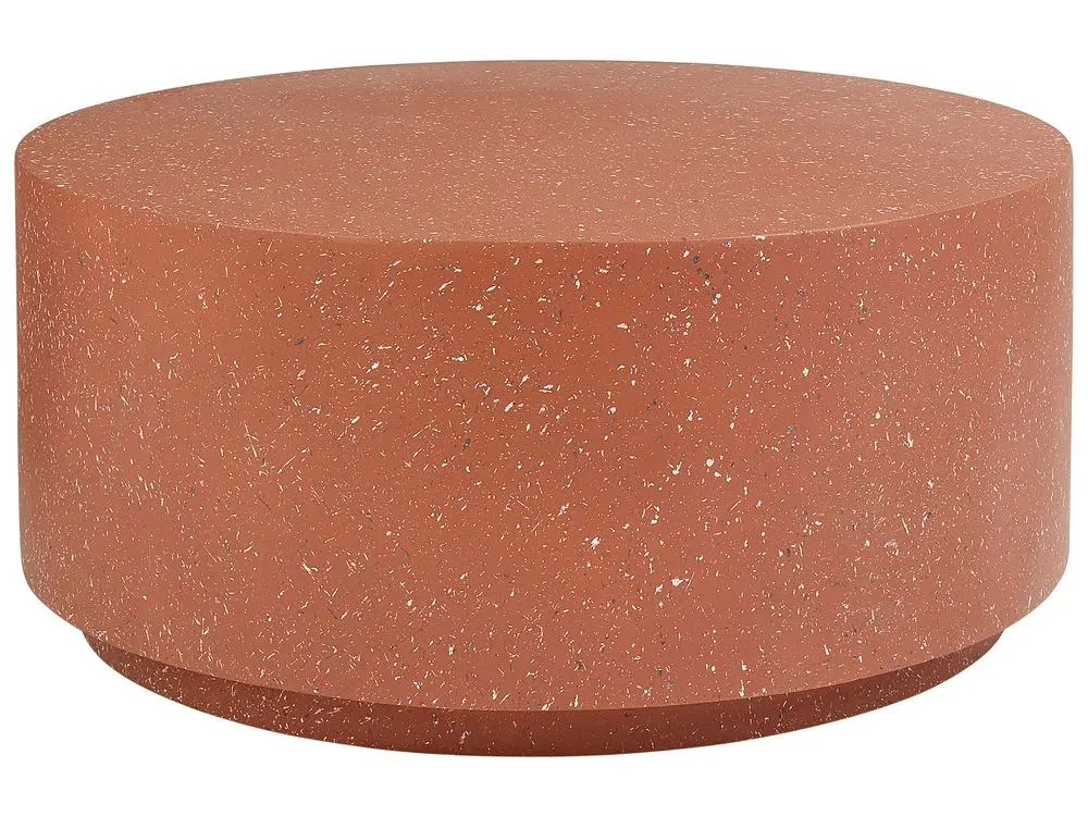 Klappbarer Garten Beistelltisch Beton hellrot Terrazzo Optik rund ⌀ 90 cm TREZZO