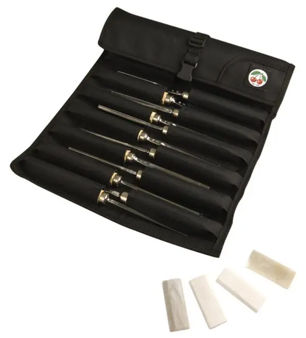 Kirschen Bildhauerbeitelsatz Rolltasche Weißbuchenheft 32-teilig 3163000