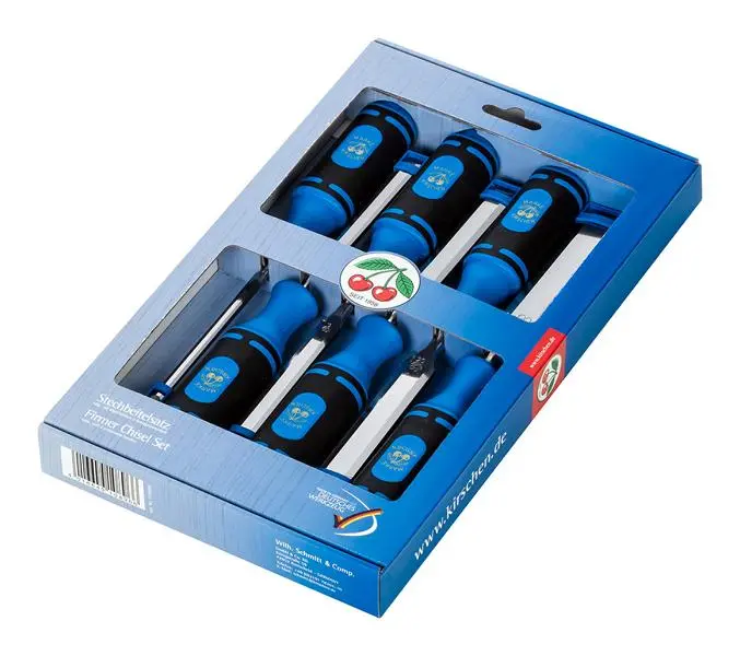 Kirschen Stechbeitelsatz mit 2 - K Heft im SB - Karton 6 - 10 - 12 - 16 - 20 - 26 mm 1118000