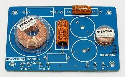 Visaton Frequenzweiche aus hochwertigen Kupferspulen sowie verlustarmen Tonfrequenz-Elkos HW 2/70 NG - 4 Ohm 5401