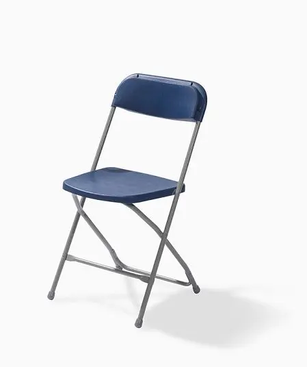 Essentials Budget Klappstuhl grau/blau klappbar und stapelbar Stahlgestell 43x45x80cm (BxTxH) 50150