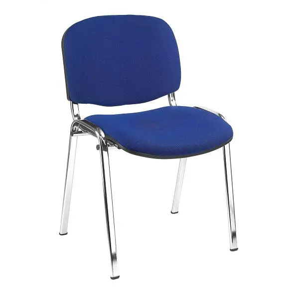 Lüllmann Polsterstuhl ohne Armlehnen verchromt 470/840 x 545 x 425 mm Blau 220221