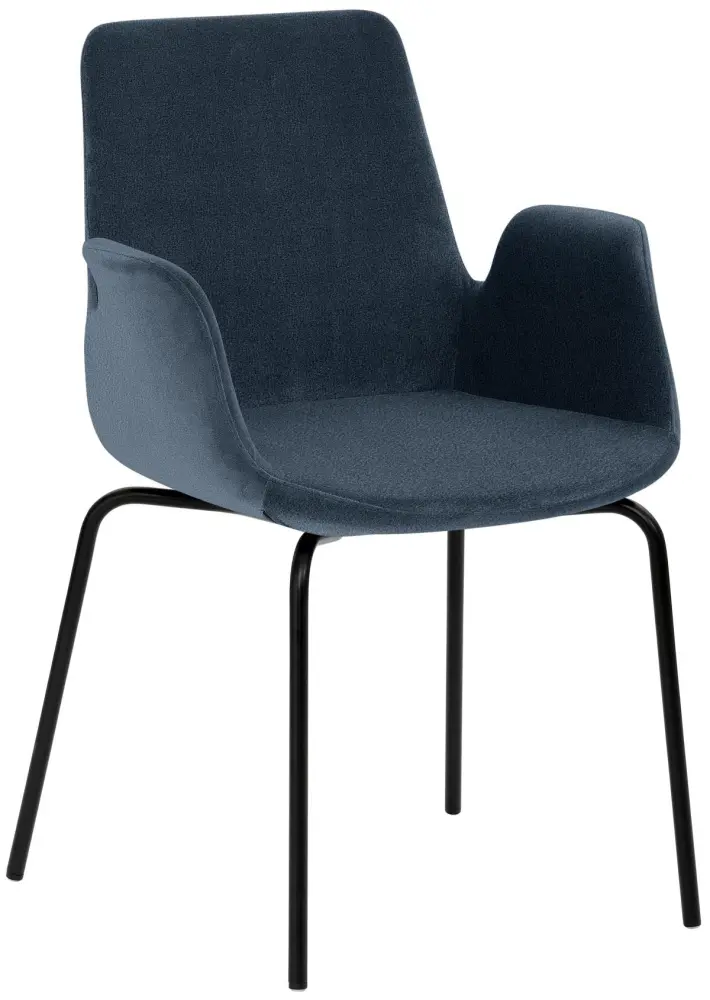 Mayer Sitzmöbel Sessel 4-Fuß-Gestell pulverbeschichtet schwarz blau-meliert 2009_V3_26652