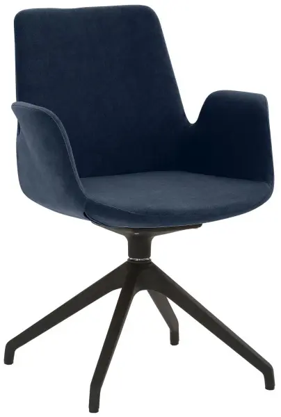 Mayer Sitzmöbel Sessel Sternfuß-Gestell Kunststoff schwarz 360° drehbar dunkelblau 2009_S3_30602