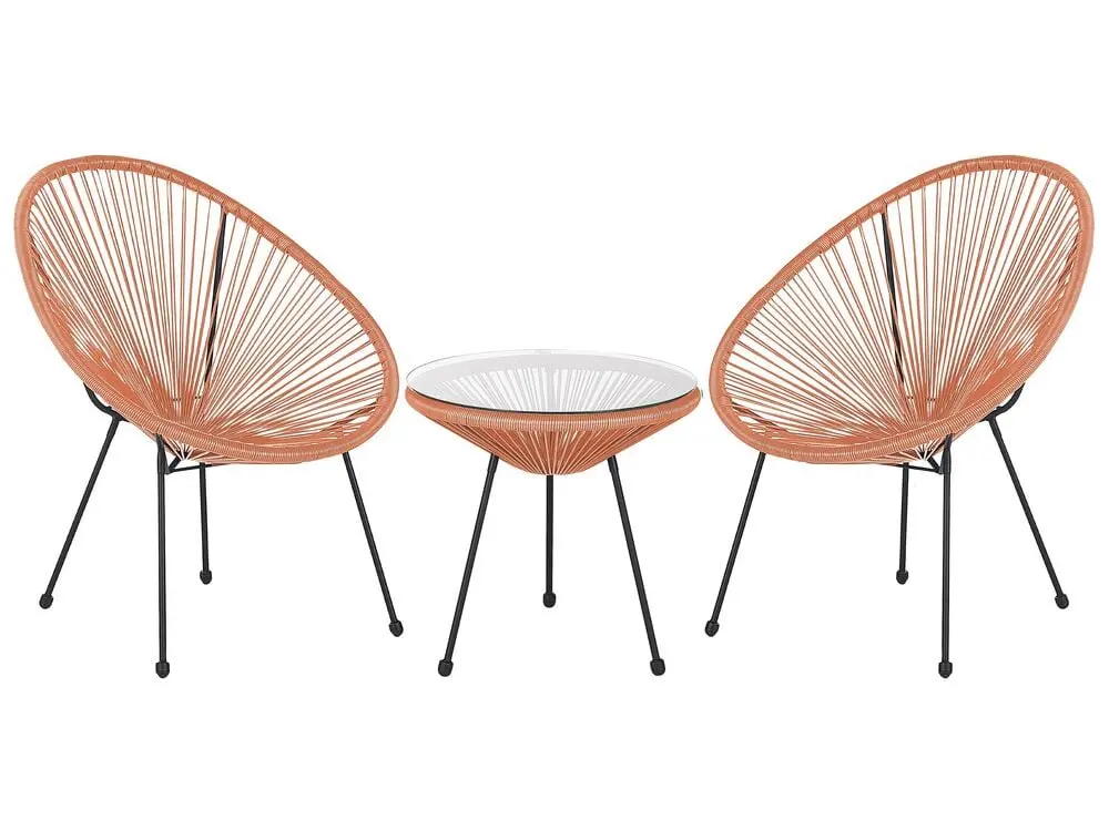 Bistro Set ACAPULCO II PE Rattan Orange