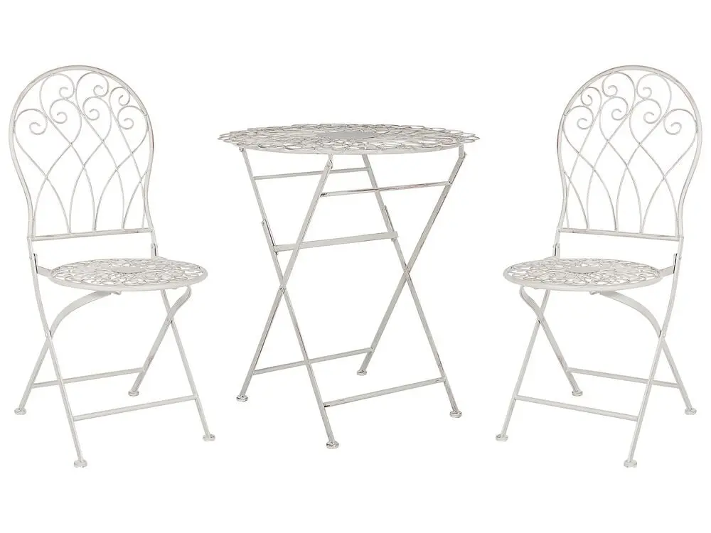 Bistro Set Folding STIFFE Metall- White