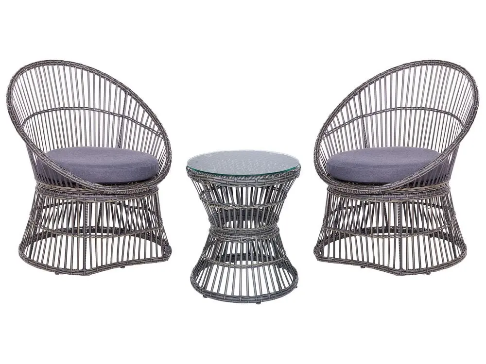 Eck- Bistro Set inkl. Kissen MESYNA Polyrattan Taupe