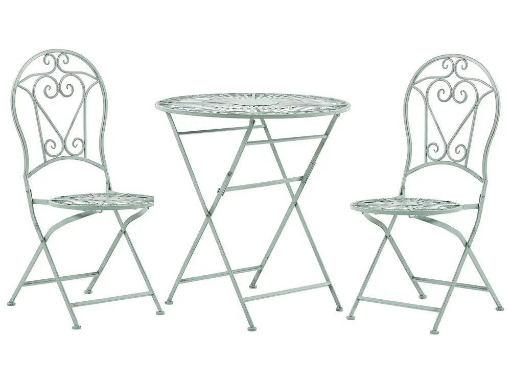 Kompaktes Bistro Set Folding TRENTO Metal Light Olivgrün
