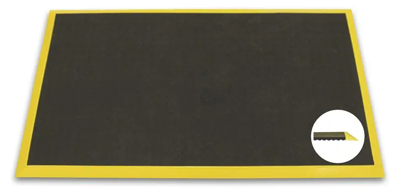 Ergomat Basic Bubble Down Anti-Ermüdungs-Matte mit gelben Kanten Länge 120 cm Breite 60 cm BDB60120-YB