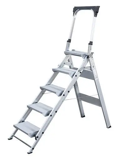 Krause Klapptreppe aus Alukleinformatum mit Hantikebügel und 5 Stufen 274492