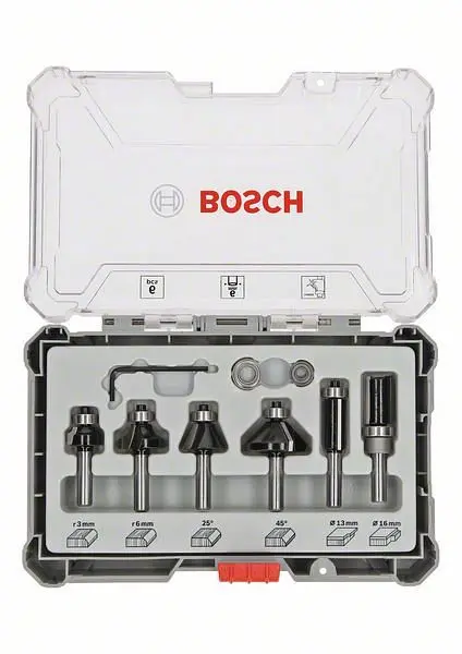 Bosch Rand- und Kantenfräser-Set 6-mm-Schaft 6-teilig 2607017468